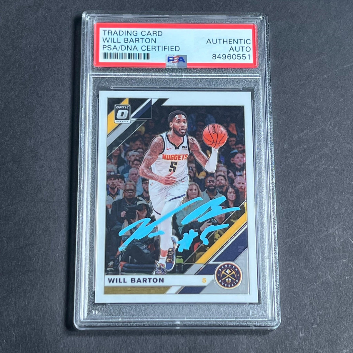 2019-20 Donruss Optic #76 Will Barton Signed Card AUTO PSA Slabbed Nuggets