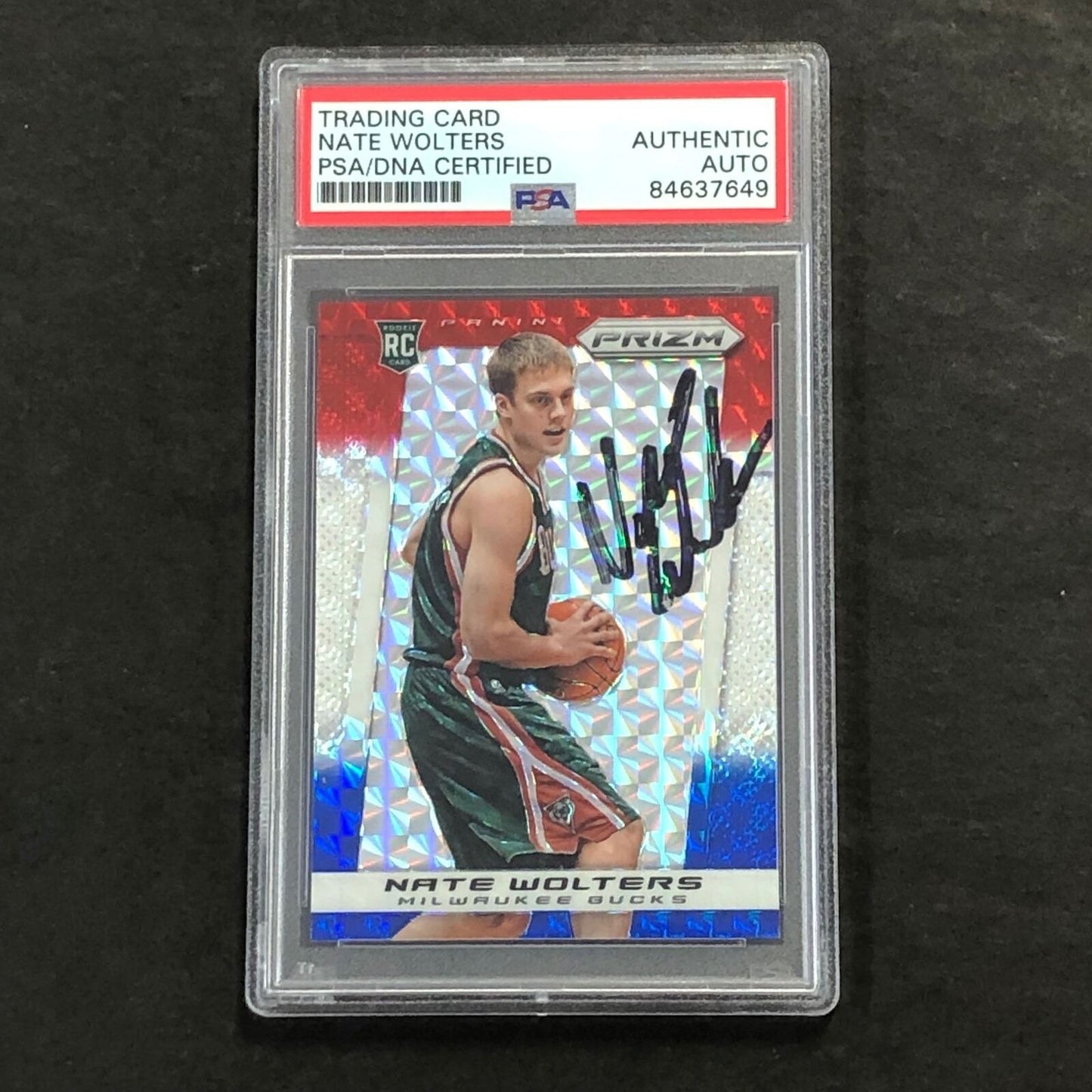 2013-14 Panini Prizm #268 Red White Blue Nate Wolters Signed Card AUTO PSA/DNA S