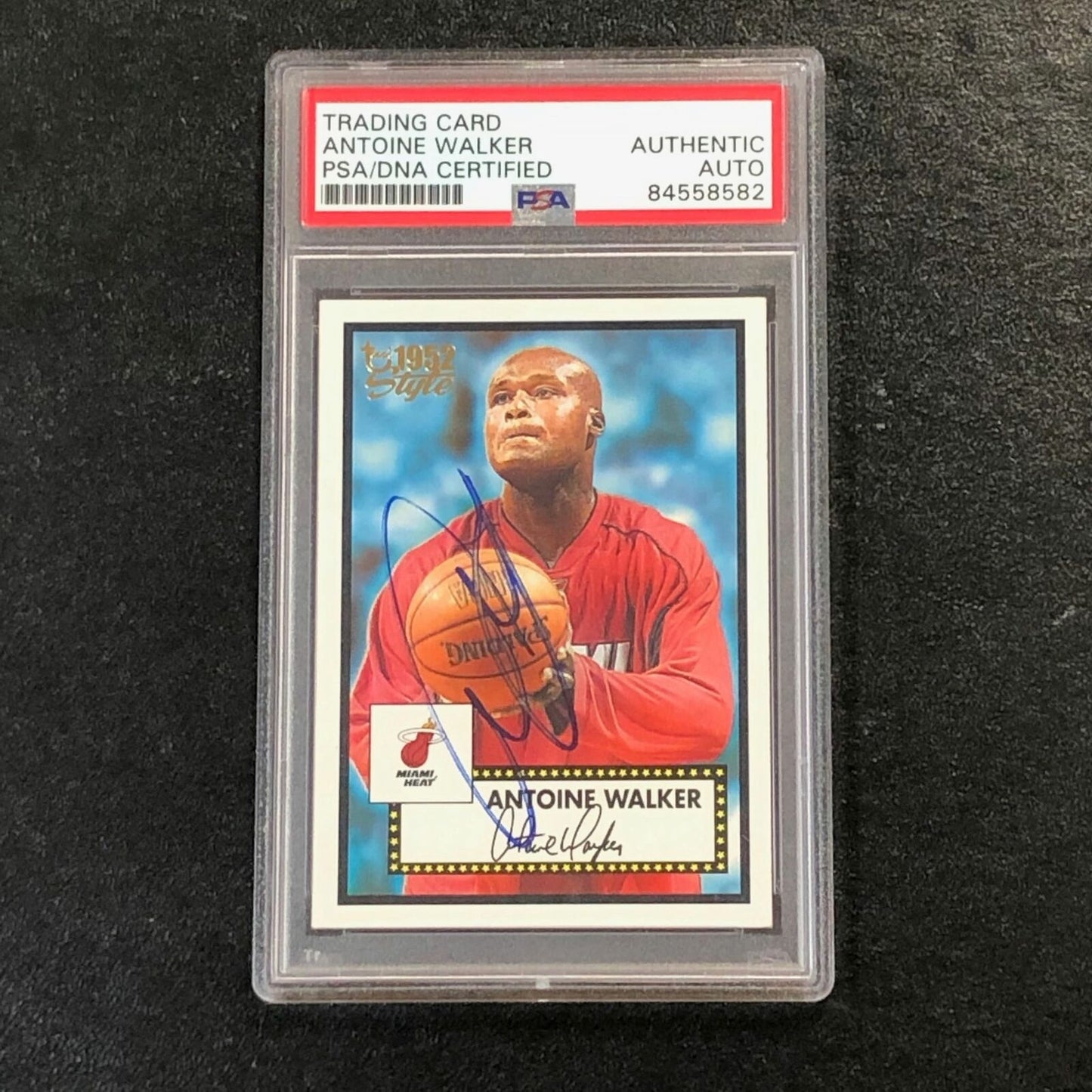 2005-06 Topps 1952 Style #119 Antoine Walker Signed Card AUTO PSA Slabbed Heat