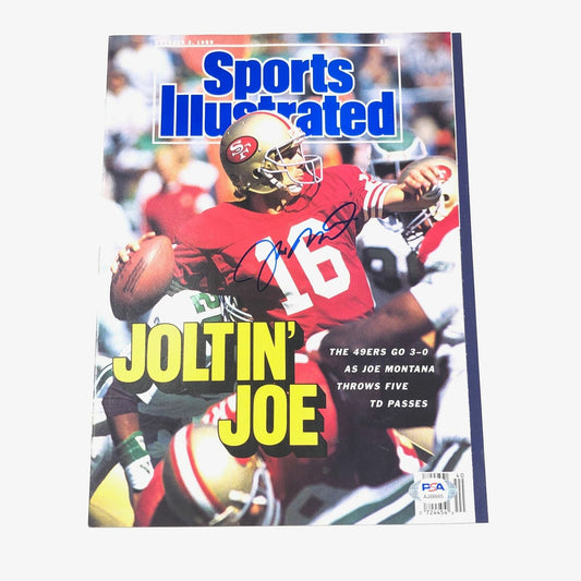 JOE MONTANA Signed SI Magazine PSA/DNA 49ers Autographed No Label