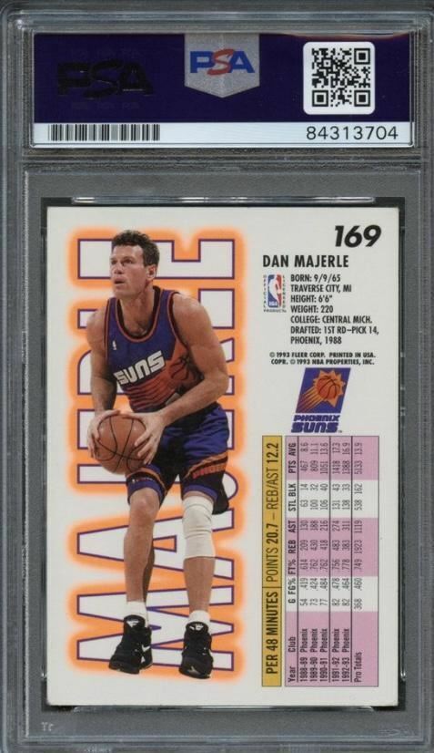 Fleer 1993-‘94 #169 Dan Majerle Signed Card AUTO PSA Slabbed