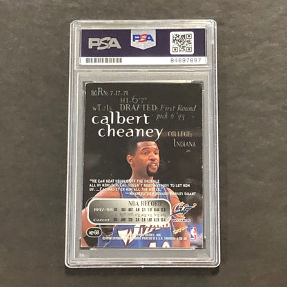1998-99 Skybox Thunder #68 Calbert Cheaney Signed Card PSA Slabbed Wizards