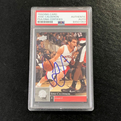 2009-10 Upper Deck Basketball #181 Jose Calderon Signed Card AUTO PSA Slabbed Ra