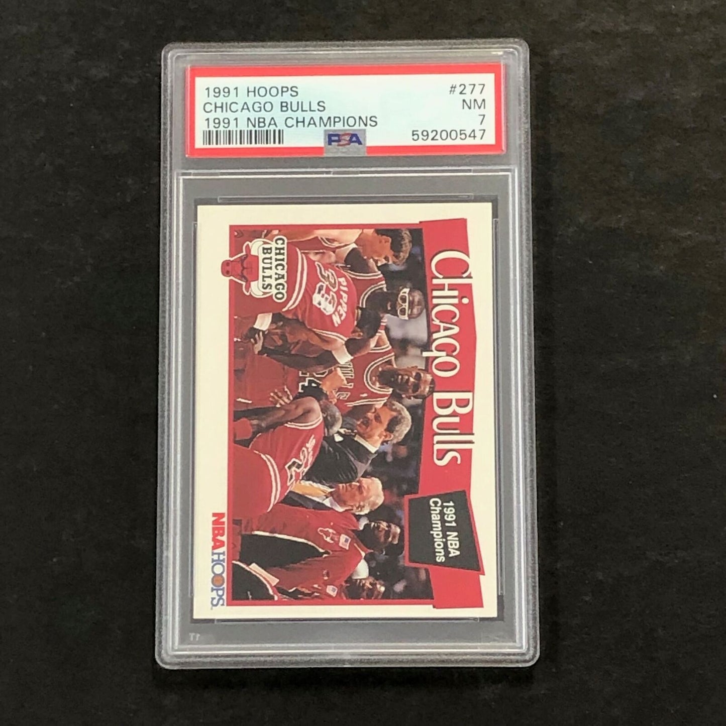 1991 Hoops #277 Chicago Bulls PSA 7 NM 1991 NBA Champions