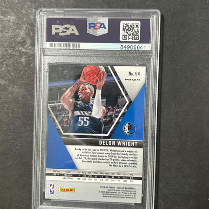 2019-20 Panini Mosaic #94 Delon Wright Signed Card AUTO PSA Slabbed Mavericks