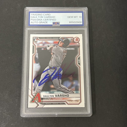 2021 Topps Bowman #81 Daulton Varsho Rookie signed card PSA Auto 10 Diamondbacks
