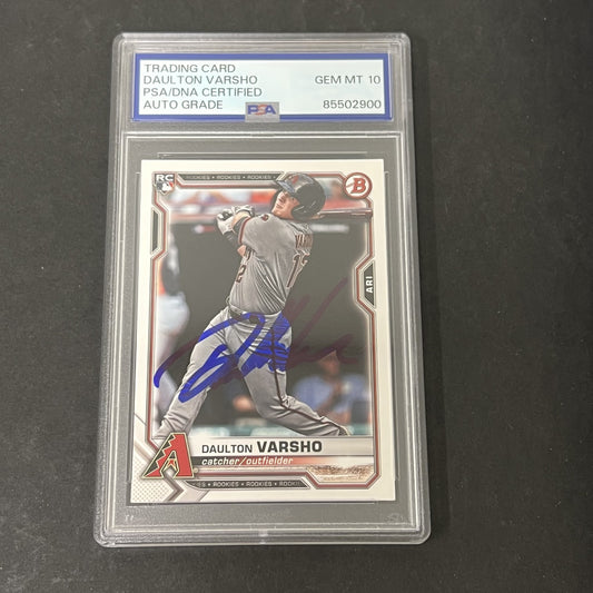 2021 Topps Bowman #81 Daulton Varsho Rookie signed card PSA Auto 10 Diamondbacks
