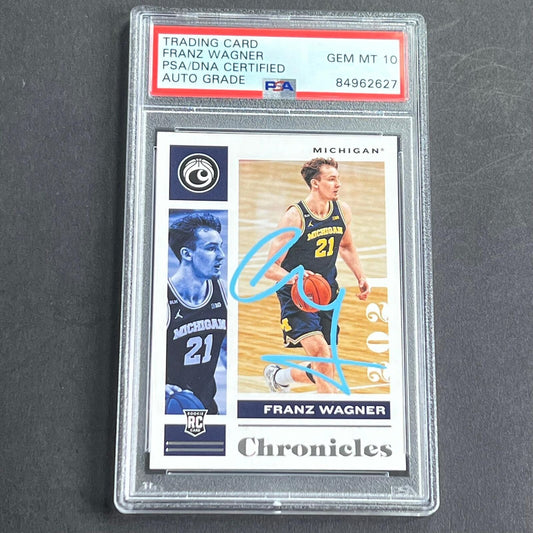 2021 Chronicles Draft Picks #9 Franz Wagner Signed Card AUTO Grade 10 PSA Slabbe