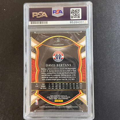 2020-21 Panini Select #28 Davis Bertans Signed Card AUTO PSA/DNA Slabbed Wizards