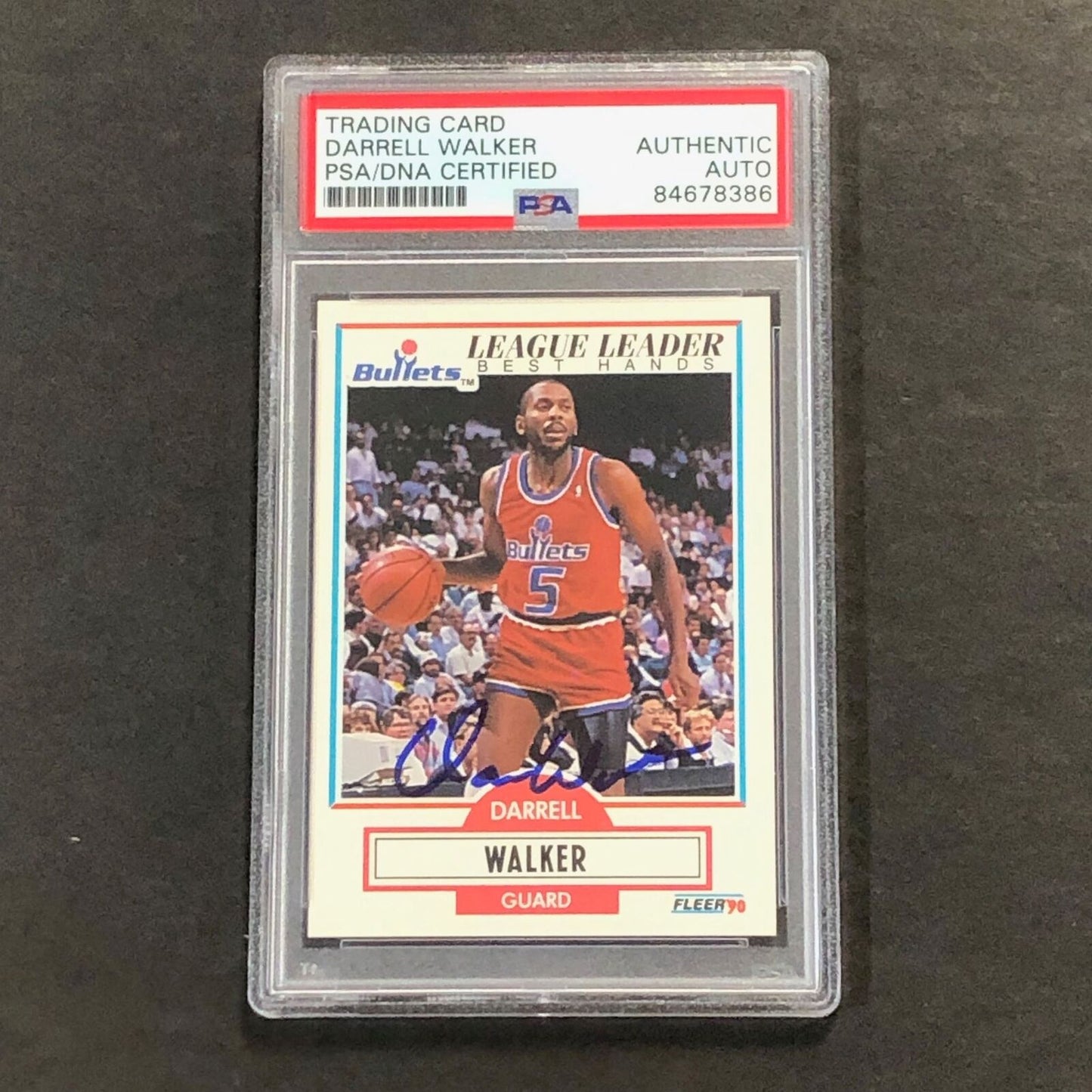 1990-91 Fleer #196 Darrell Walker Signed Card AUTO PSA Slabbed Bullets