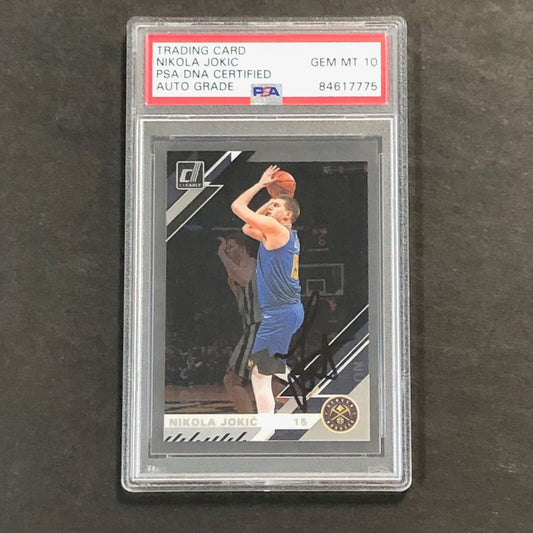 2019-20 DONRUSS CLEARLY #11 NIKOLA JOKIC Signed AUTO 10 PSA Slabbed Nuggets