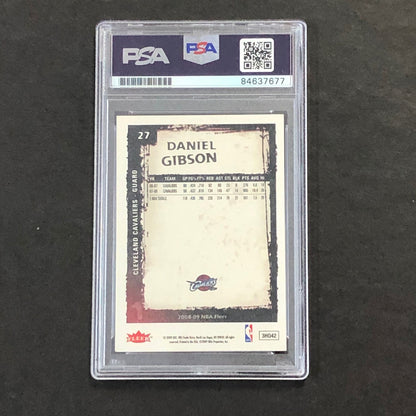 2008-09 Fleer #27 Daniel Gibson Signed Card AUTO PSA Slabbed Cavaliers