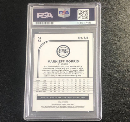 2019-20 NBA Hoops #136 Markieff Morris Signed Card AUTO PSA Slabbed Pistons