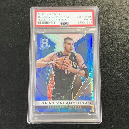 2013-14 Panini Spectra #5 Jonas Valanciunas Signed Card AUTO PSA Slabbed Toronto