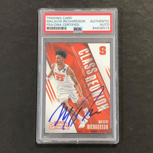 2016-17 Contenders Draft Picks #20 Malachi Richardson Signed Card AUTO PSA Slabb