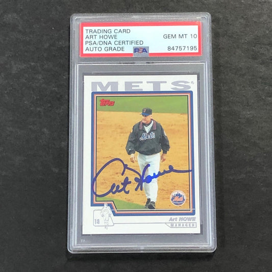 2003 Topps #285 Art Howe Signed Card PSA Slabbed Auto 10 Mets