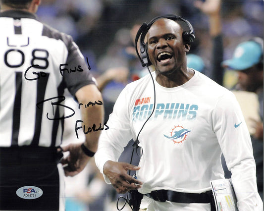 BRIAN FLORES signed 8x10 photo PSA/DNA Miami Dolphins Autographed