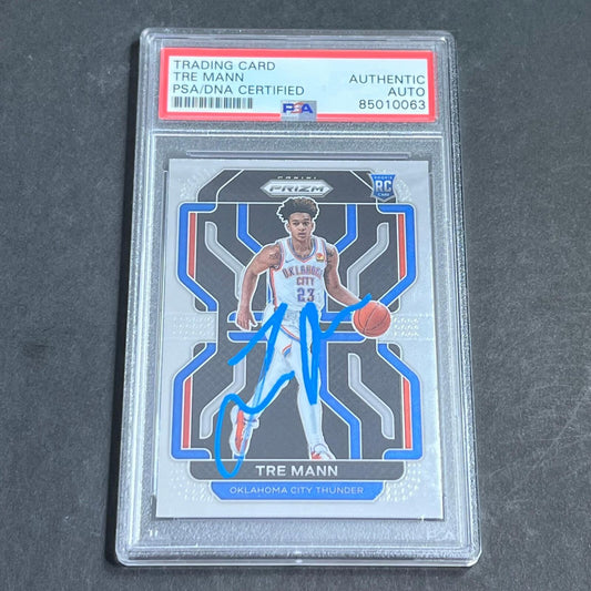 2021-22 Panini Prizm #274 Tre Mann Signed AUTO PSA Slabbed Thunder