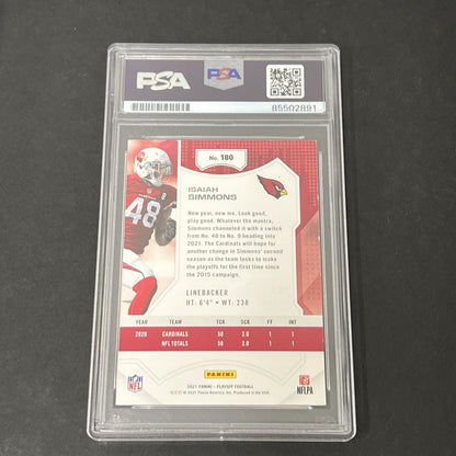 2021 Panini Playoff #183 Isaiah Simmons Red Zone signed card PSA Auto 10
