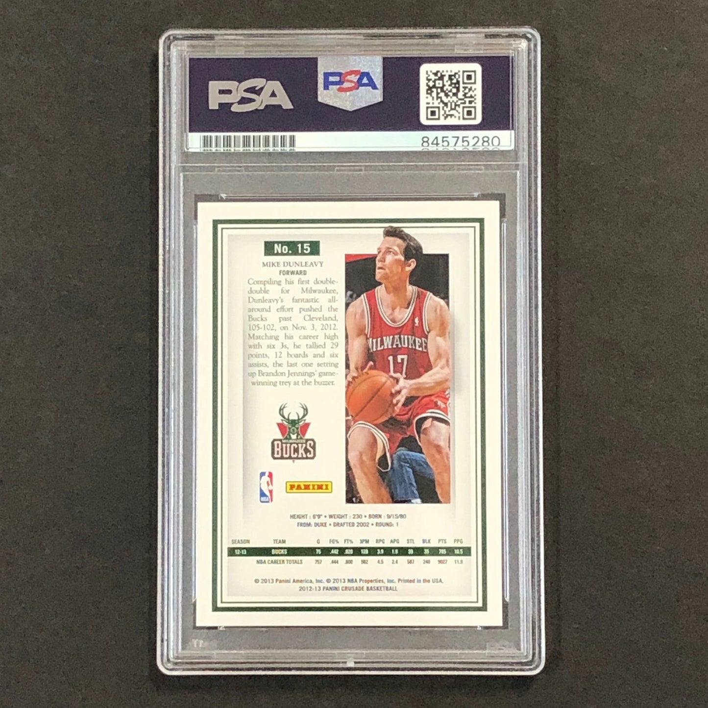 2012-13 Panini Crusade #15 Mike Dunleavy Signed Card AUTO PSA/DNA Slabbed Bucks