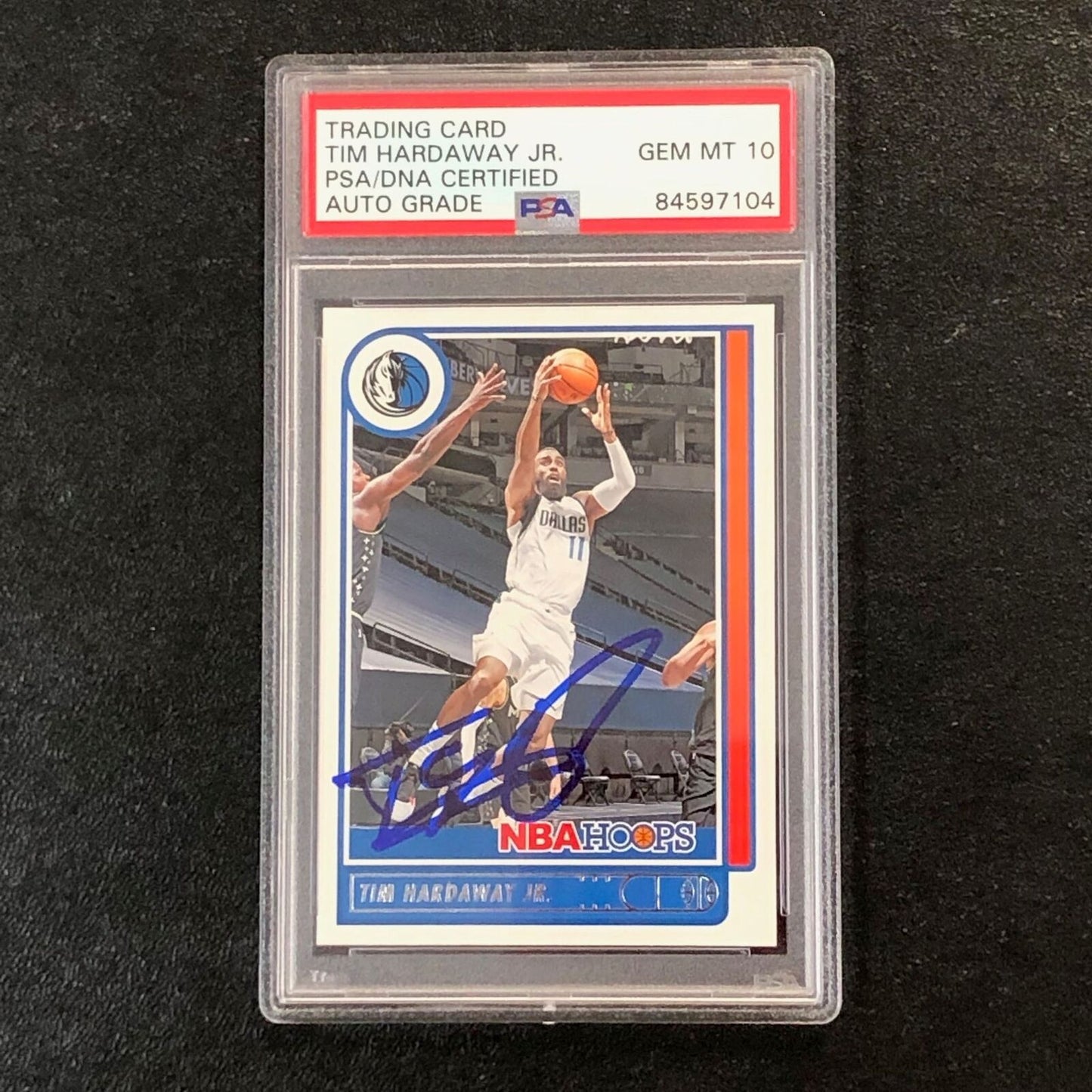 2021-22 NBA Hoops #102 Tim Hardaway Jr. Signed Card AUTO 10 PSA Slabbed Maverick