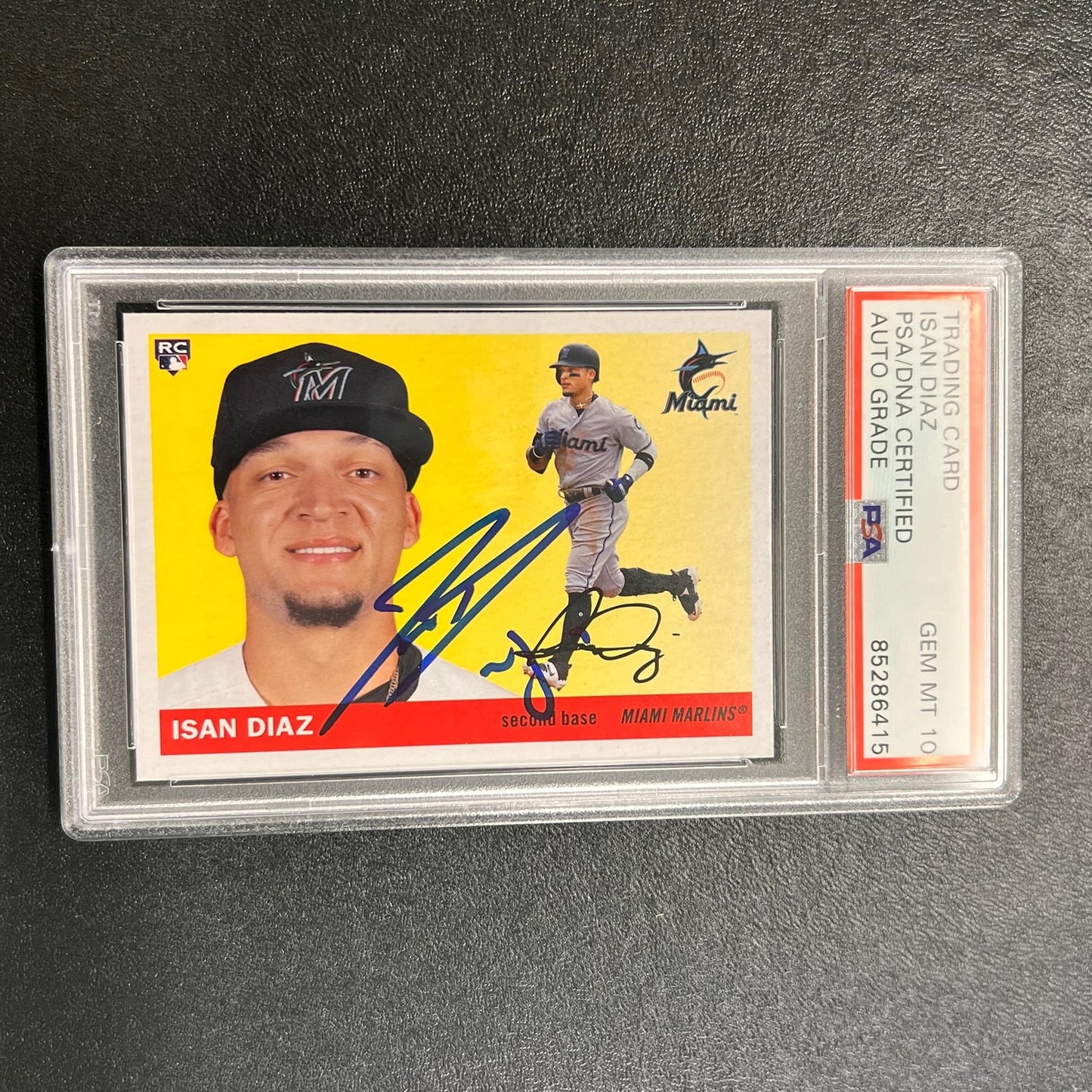2020 Topps RC #72 Isan Diaz Signed Card PSA/DNA Authenticated Slabbed AUTO Marli