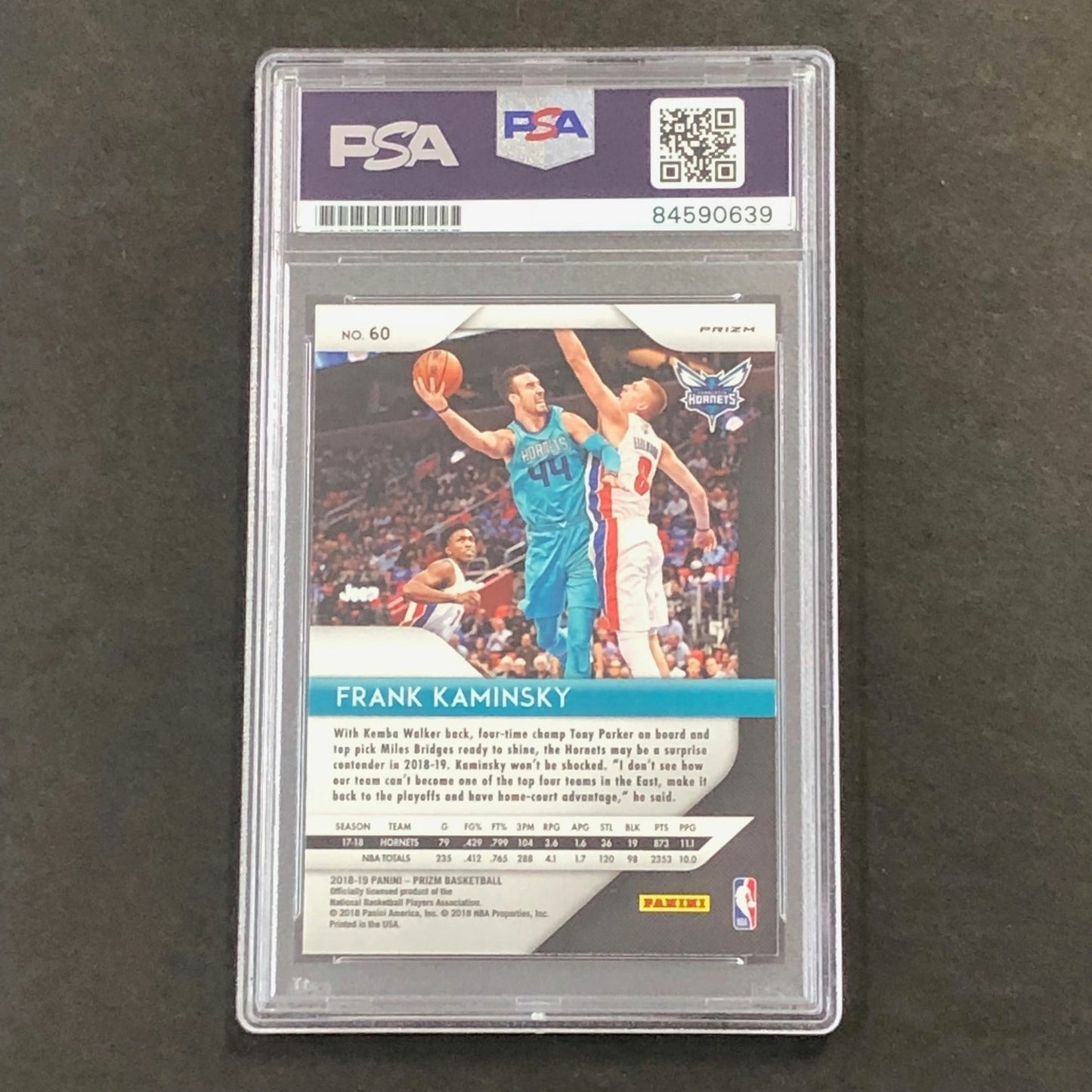 2018-19 Panini Prizm Silver #60 Frank Kaminsky Signed Card AUTO PSA Slabbed Horn