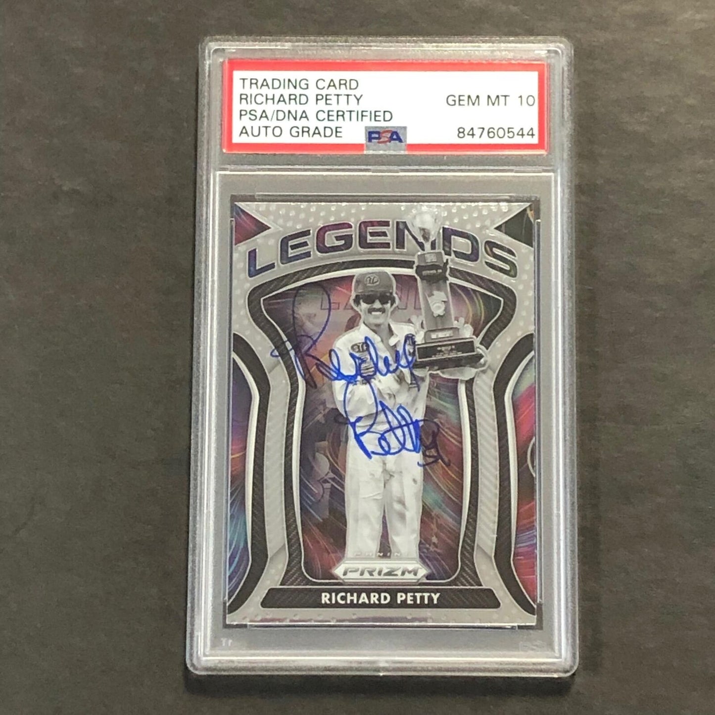 2021 Panini Prizm Racing #82 Richard Petty Signed Card AUTO GRADE 10 PSA Slabbed