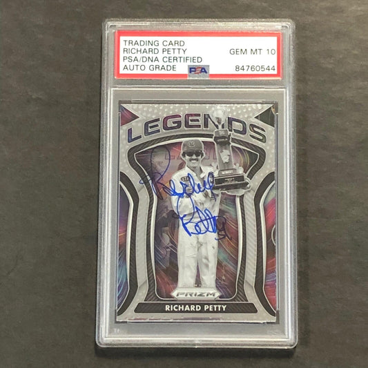 2021 Panini Prizm Racing #82 Richard Petty Signed Card AUTO GRADE 10 PSA Slabbed