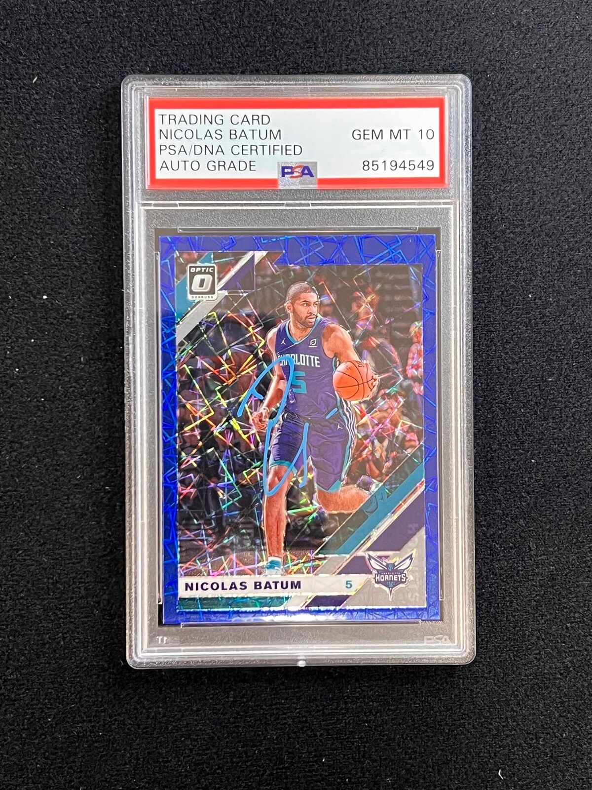 2019-20 Panini Donruss Optic #24 Nicolas Batum Signed Card AUTO 10 PSA Slabbed H
