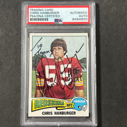 1974 Topps #419 Chris Hanburger Signed Card AUTO PSA slabbed Washington Football