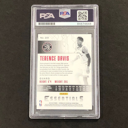 2019-20 Essentials #233 Terence Davis Signed Card AUTO 10 PSA Slabbed RC Raptors