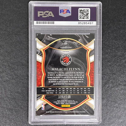 2021-22 Panini Prizm Select Basketball #89 MALACHI FLYNN Signed Card AUTO PSA/DN