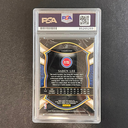 2020-21 Panini Select #97 Saben Lee Signed Card AUTO PSA Slabbed RC Pistons