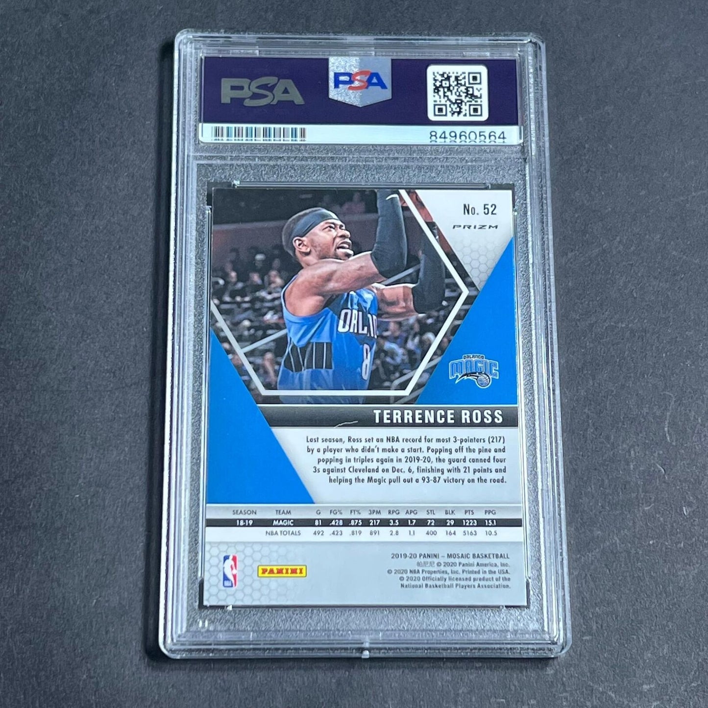 2019-20 Panini Mosaic Cracked Ice #52 Terrence Ross Signed Card AUTO PSA/DNA Sla