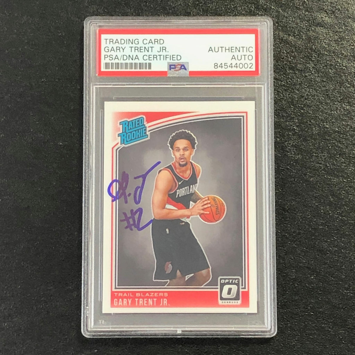 2018-19 Optic Rated Rookie #199 Gary Trent Jr Signed Rookie Card AUTO PSA Slabbe