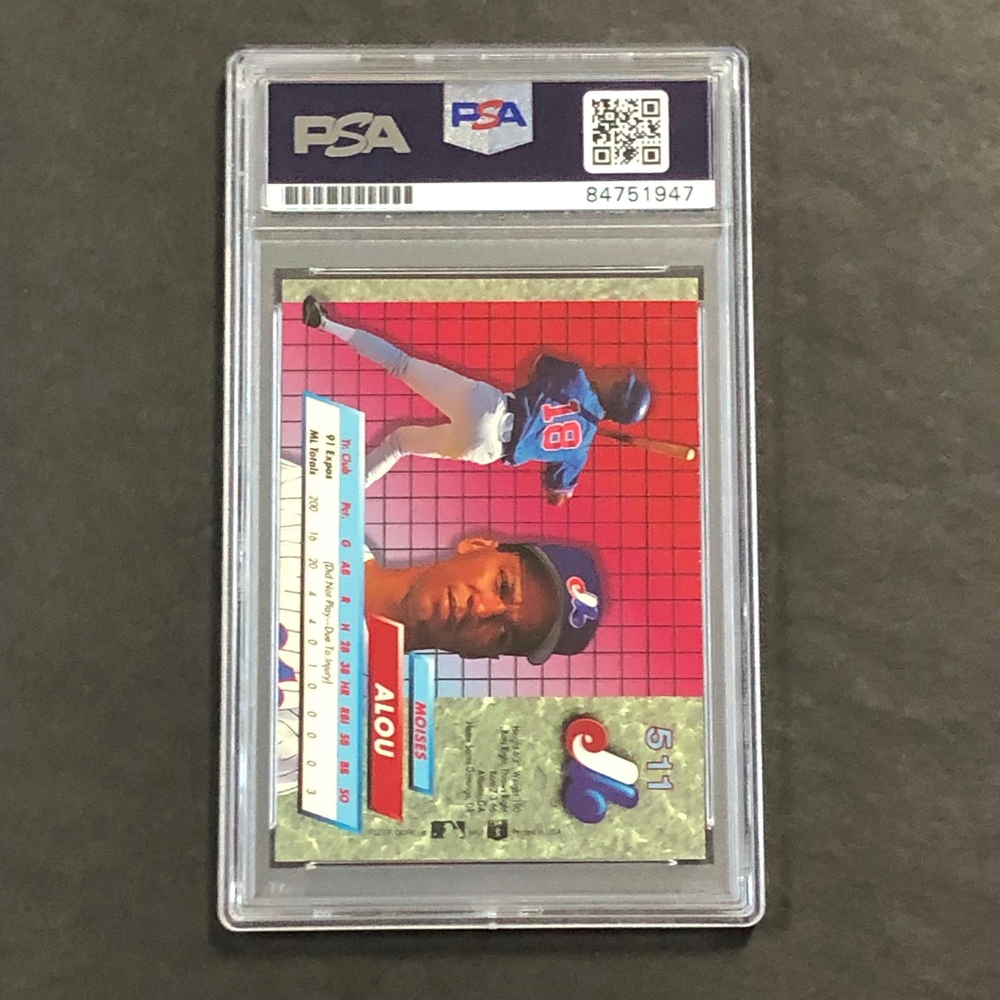 1992 Fleer Ultra #511 Moises Alou Signed Card AUTO PSA Slabbed Expos