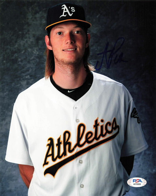 AJ Puk signed 8x10 photo PSA/DNA Oakland Athletics Autographed