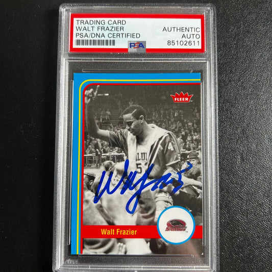 2012-13 Fleer Retro Basketball #25 Walt Frazier Signed Card AUTO PSA Slabbed Sal