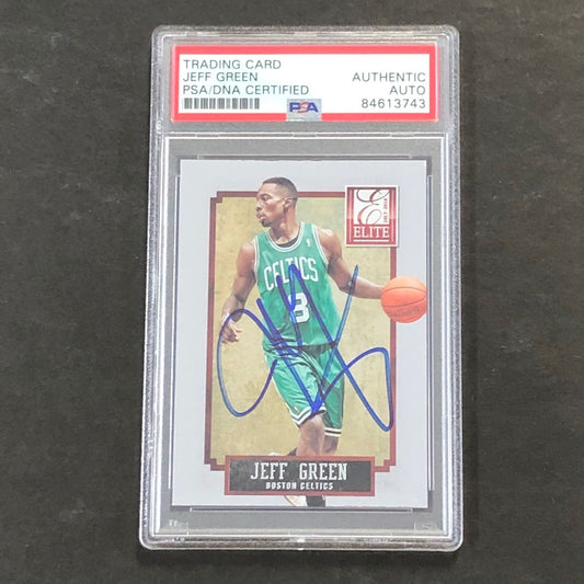 2013-14 Elite Basketball #21 Jeff Green Signed Card AUTO PSA/DNA Slabbed Celtics