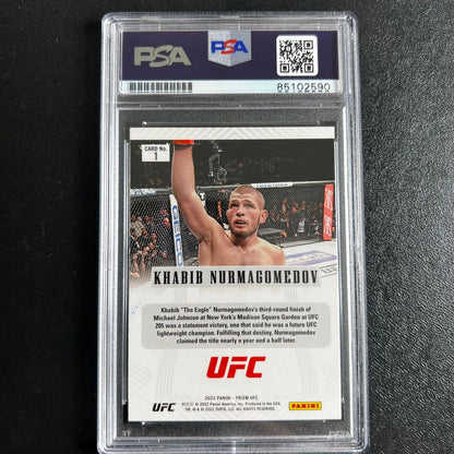 2022 Panini Prizm #1 Khabib Nurmagomedov Signed Card PSA Slabbed