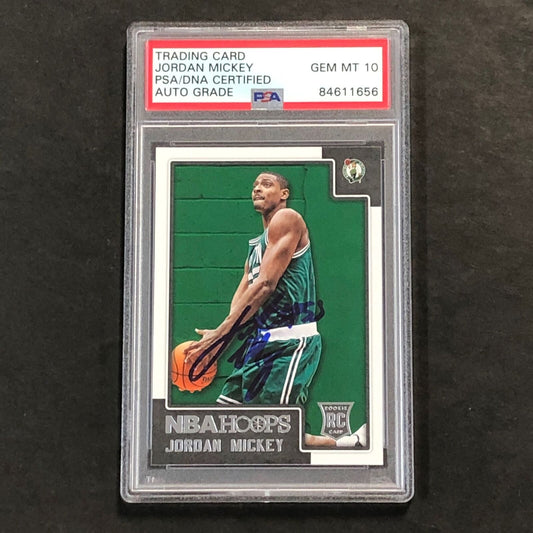 2015-16 NBA Hoops #277 Jordan Mickey Signed Card AUTO 10 PSA/DNA Slabbed RC Celt