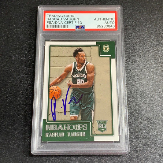 2015-16 Panini NBA Hoops #269 Rashad Vaughn Signed Card AUTO PSA Slabbed RC Rook