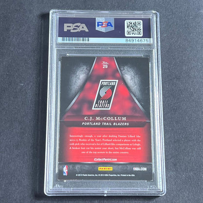 2013 Panini Black Friday #29 CJ McCollum Signed Card AUTO 10 PSA Slabbed Trailbl