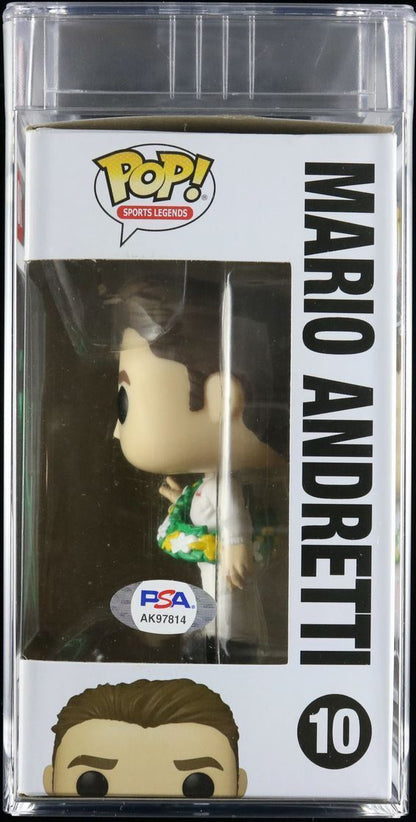 Mario Andretti Signed Funko Pop PSA/DNA Encapsulated NASCAR