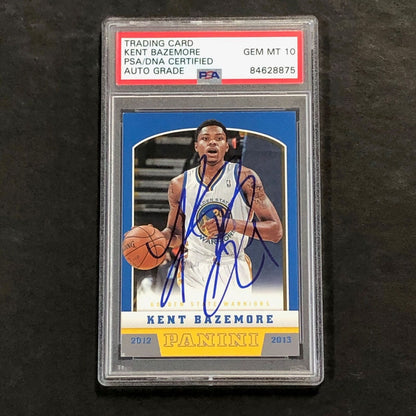 2012-13 Panini #256 KENT BAZEMORE Signed Card AUTO 10 PSA Slabbed Warriors