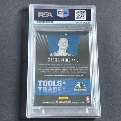 2014-15 Panini Black Friday #6 Zach LaVine Signed Card AUTO 10 PSA Slabbed Minne