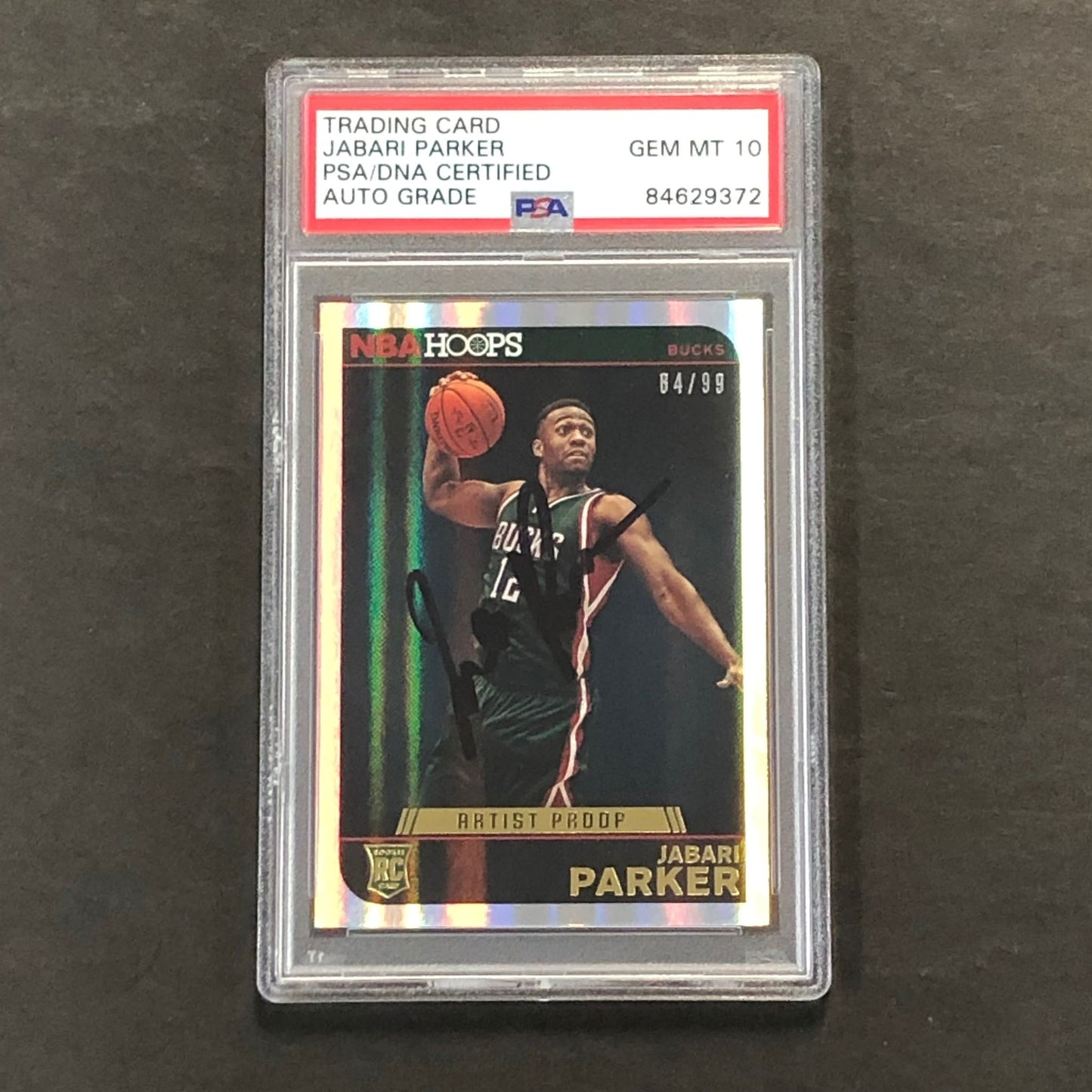 2014-15 NBA Hoops #262 84/99 JABARI PARKER Signed Card AUTO 10 PSA Slabbed RC Bu