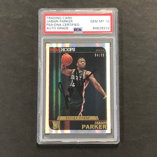 2014-15 NBA Hoops #262 84/99 JABARI PARKER Signed Card AUTO 10 PSA Slabbed RC Bu