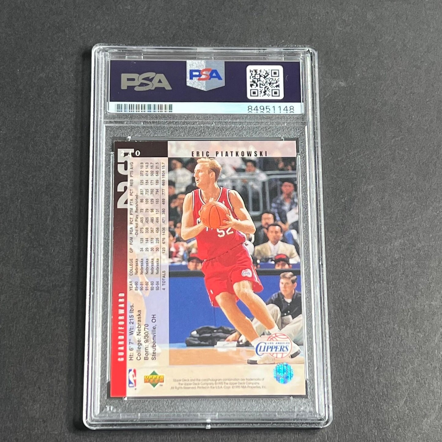 1993-94 Upper Deck #240 Eric Piatkowski Signed Card AUTO PSA Slabbed Clippers